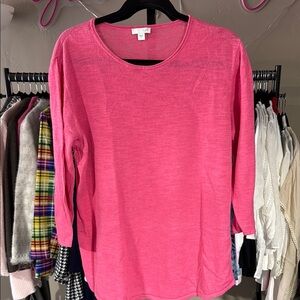 J. Jill Pink Linen/Cotton Top L